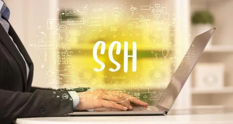 Hand working on new modern computer Stock Photos