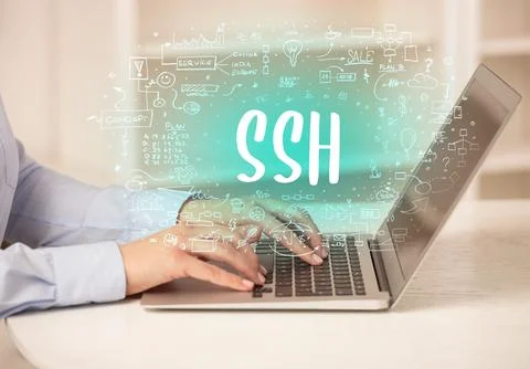 Hand working on new modern computer Stock Photos