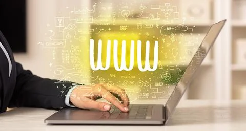 Hand working on new modern computer Stock Photos