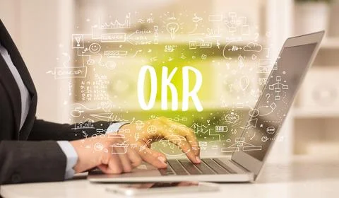 Hand working on new modern computer 스톡 사진