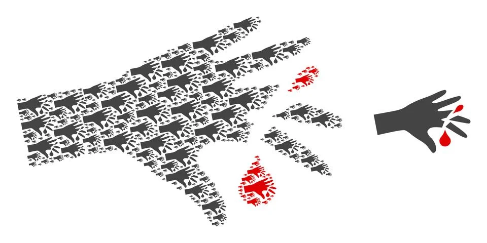 Hand Wound Composition of Self Items 스톡 일러스트