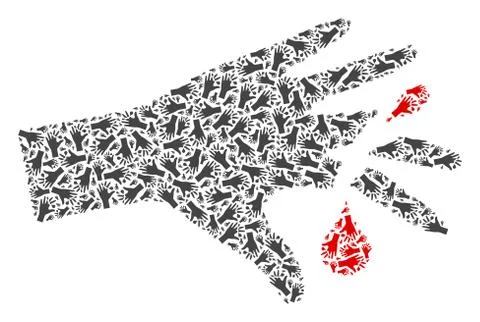 Hand Wound Vector Mosaic of Self Recursion Icons 스톡 일러스트