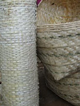 Hand woven baskets Stock Photos