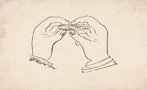 Hand Wrapping Paper Patch on Bullet Method Diagram, 1890s Illustration Stock Illustration