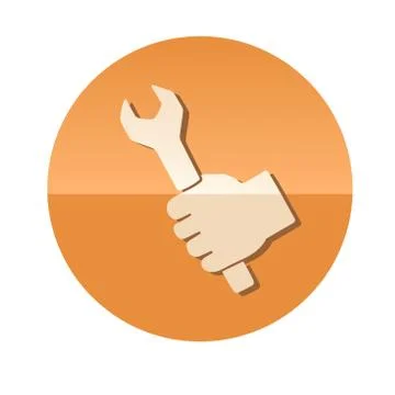 Hand with wrench Ilustração Stock