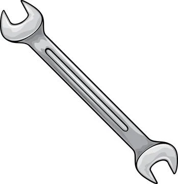 Hand wrench tool or spanner Stock Illustration