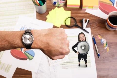 Hand with wrist watch Stock Photos