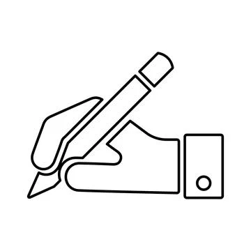 Hand write outline icon. Line art design. Stock Illustration