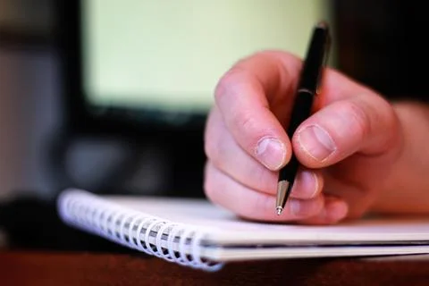 Hand write pen paper Stock Photos
