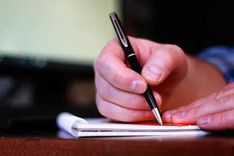 Hand write pen paper Stock Photos