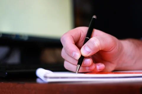 Hand write pen paper Stock Photos