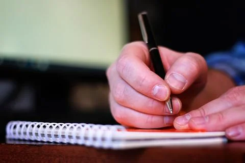 Hand write pen paper Stock Photos