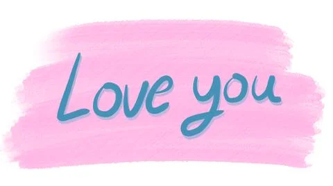 Hand write text Love you on water color background Foto stock