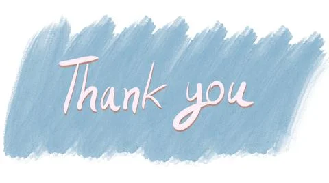 Hand write text Thank you on water color background Stock Photos