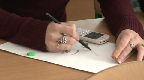 Hand Writes 3 Stock Footage 36054531