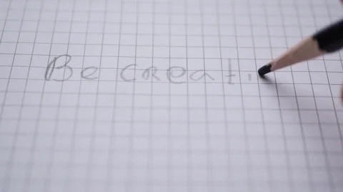 Hand Writes "be Creative" With Pencil On Paper 스톡 동영상 74889011