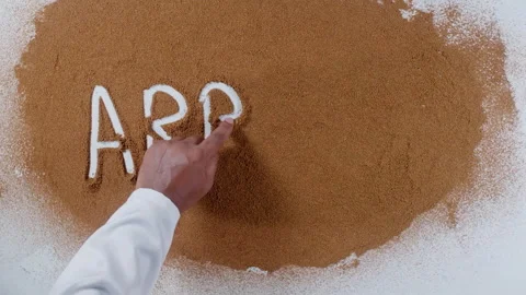 Hand writes on brown soil words Arbor day Stock Footage 248681450
