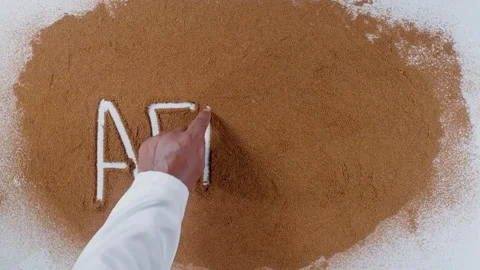Hand writes on brown soil words Africa Stock Footage 248681843