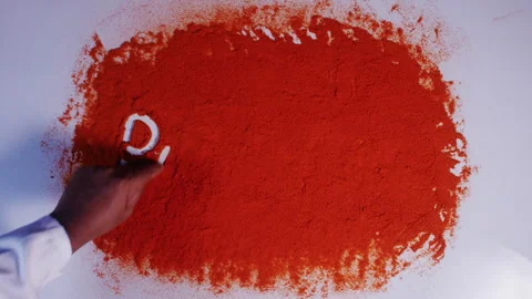 Hand Writes On Chilli word Paprika Vídeo Stock 248774342