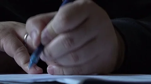 The hand that writes Stock Footage 70498985