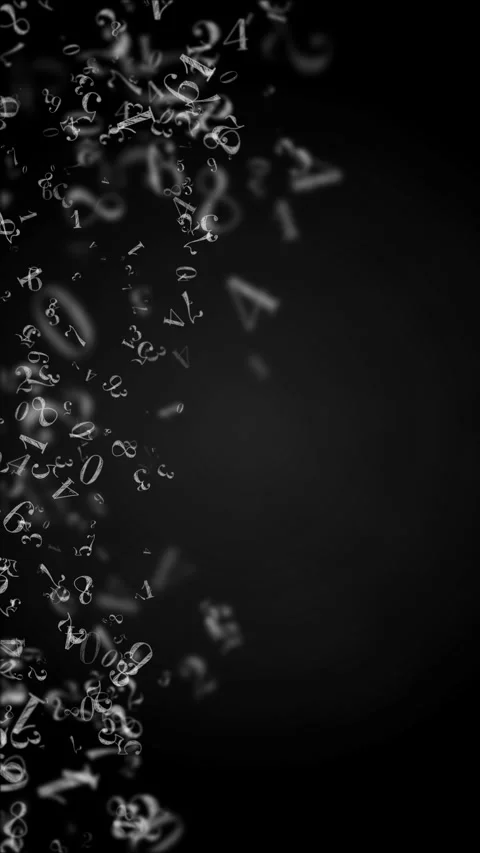 Hand writes number with white chalk on a black board. Flying numbers. Stock Footage 280502970
