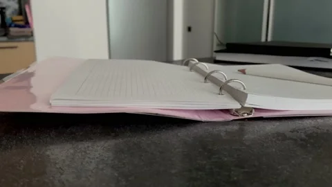 Hand writes with a pencil in a notebook Stock Footage 160145604