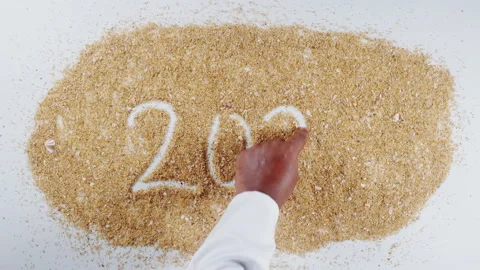 Hand Writes On Sand number 2025 Stock Footage 248669300