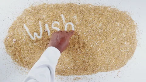 Hand Writes On Sand Wish You Were Here Stock Footage 248659855