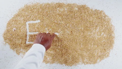 Hand Writes On Sand word Eight Stock Footage 248666866