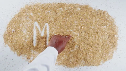Hand Writes On Sand word March Stock Footage 248665043