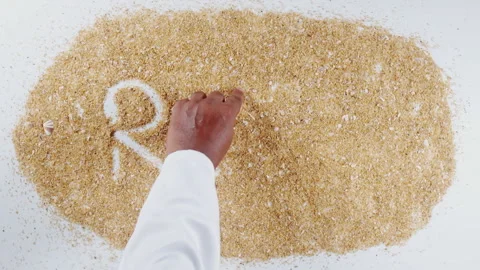 Hand Writes On Sand word Relax Stock Footage 248664064