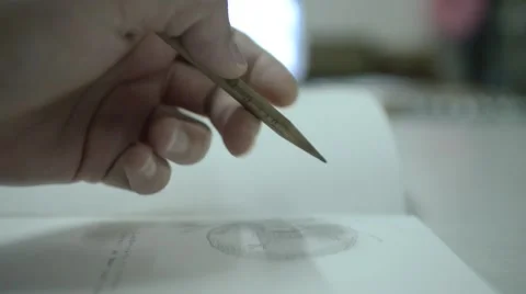 Hand Writes in Sketch Book 스톡 동영상 66365795