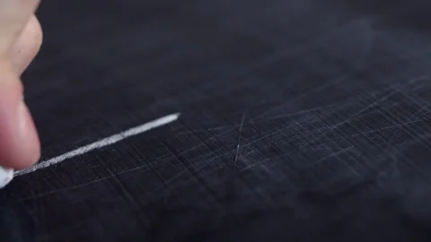 A hand writes teamwork in chalk on a blackboard. Board with chalk. Teamwork Stock Footage 127830512
