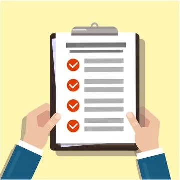 The hand writes the text. Choose the answer. Passing the test. Image of a hand Stock Illustration