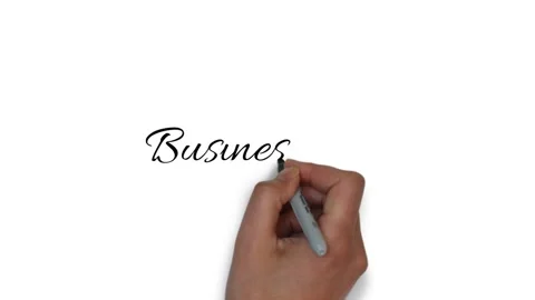 Hand writes on a white background the word business idea Stock Footage 150424649