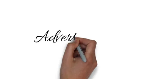 Hand writes on a white background the word advertising Stock Footage 150424651