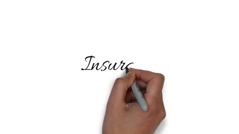 Hand writes on a white background the word insurance Stock Footage 150424665
