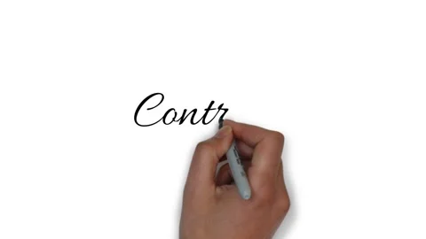 Hand writes on a white background the word contract Stock Footage 150424669
