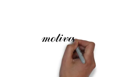 Hand writes on a white background the word motivation Stock Footage 150424683