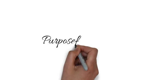 Hand writes on a white background the word purposefulness Stock Footage 150424691