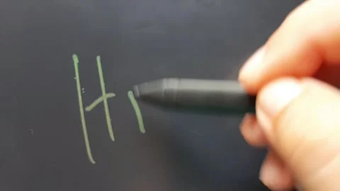 Hand writes the word Hi	 Stock Footage 284443406