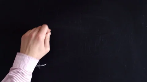 The hand writes the word idea in chalk and circles it in an oval. Stock Footage 125065674