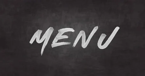 Hand writes word Menu on chalkboard 動画素材 205600300