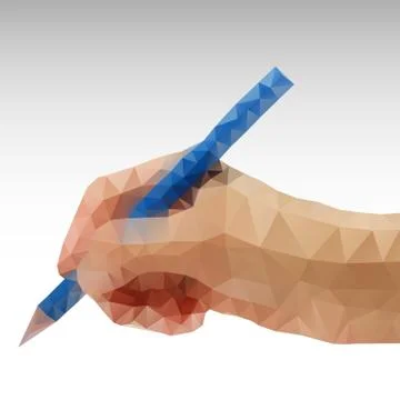 Hand writing Abstract polygonal Stock Illustration