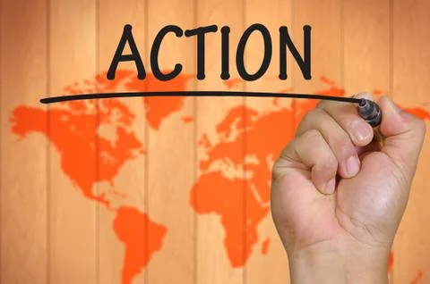 Hand writing action Foto stock