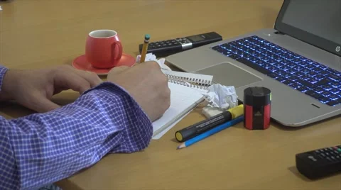 Hand writing and erasing Stock Footage 55758469