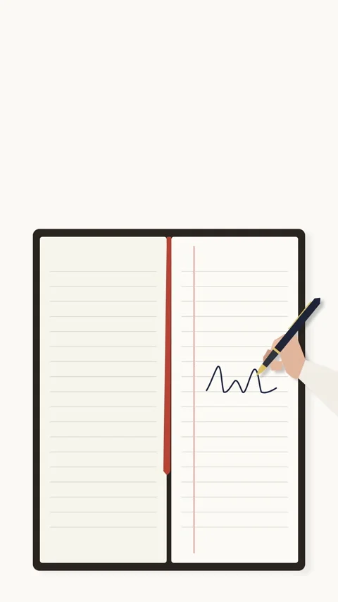 Hand writing animation notebook pen paper business corporate motion Stock Footage 346548594