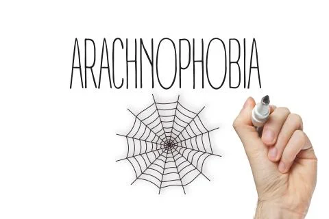 Hand writing arachnophobia Stock Illustration