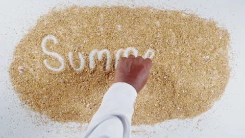 Hand Writing On Beach Sand Summer Of Love Stock Footage 248662227