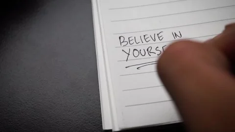 Hand writing believe in yourself Stock Footage 291683782